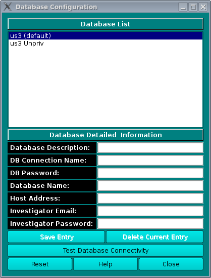 Database
    Configuration Panel